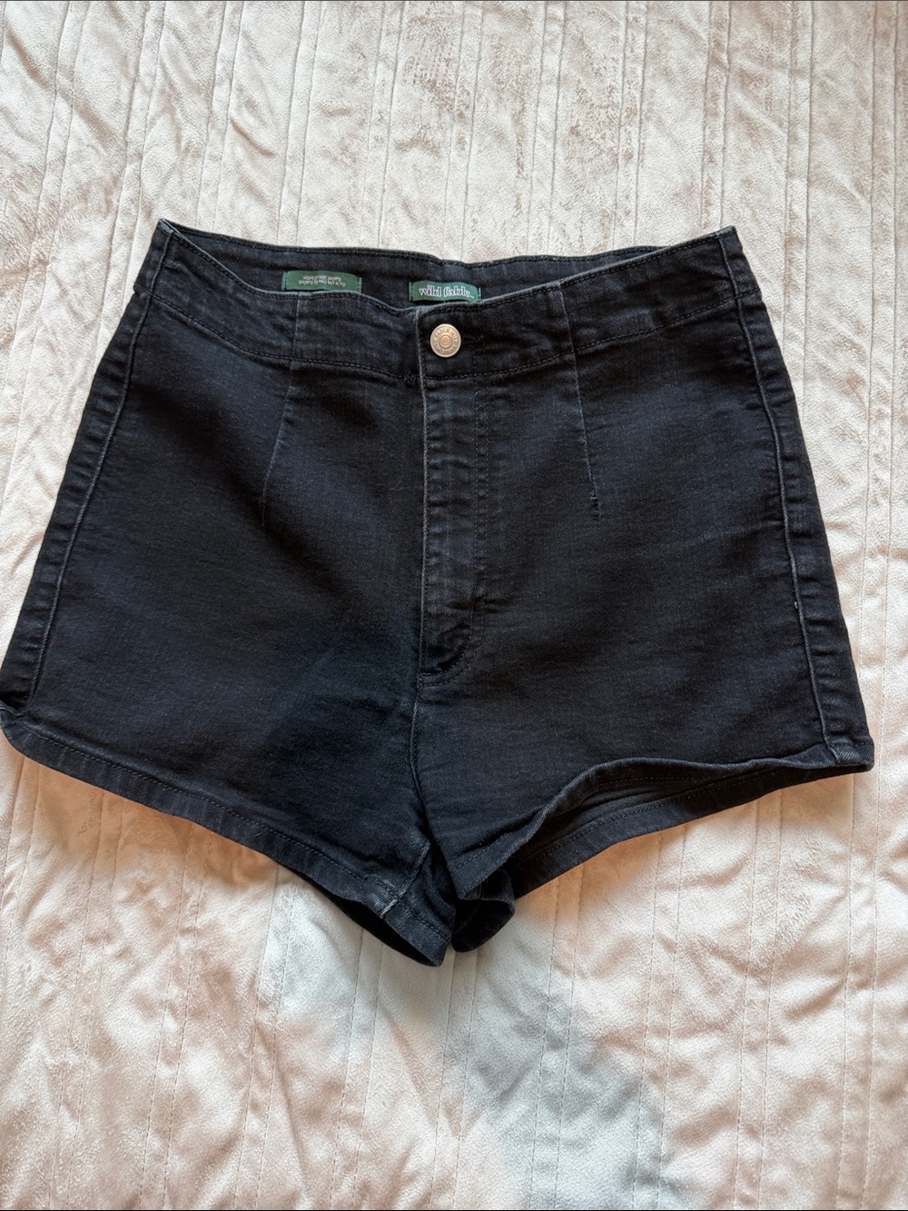 wild fable High-Waist Black Denim Shorts